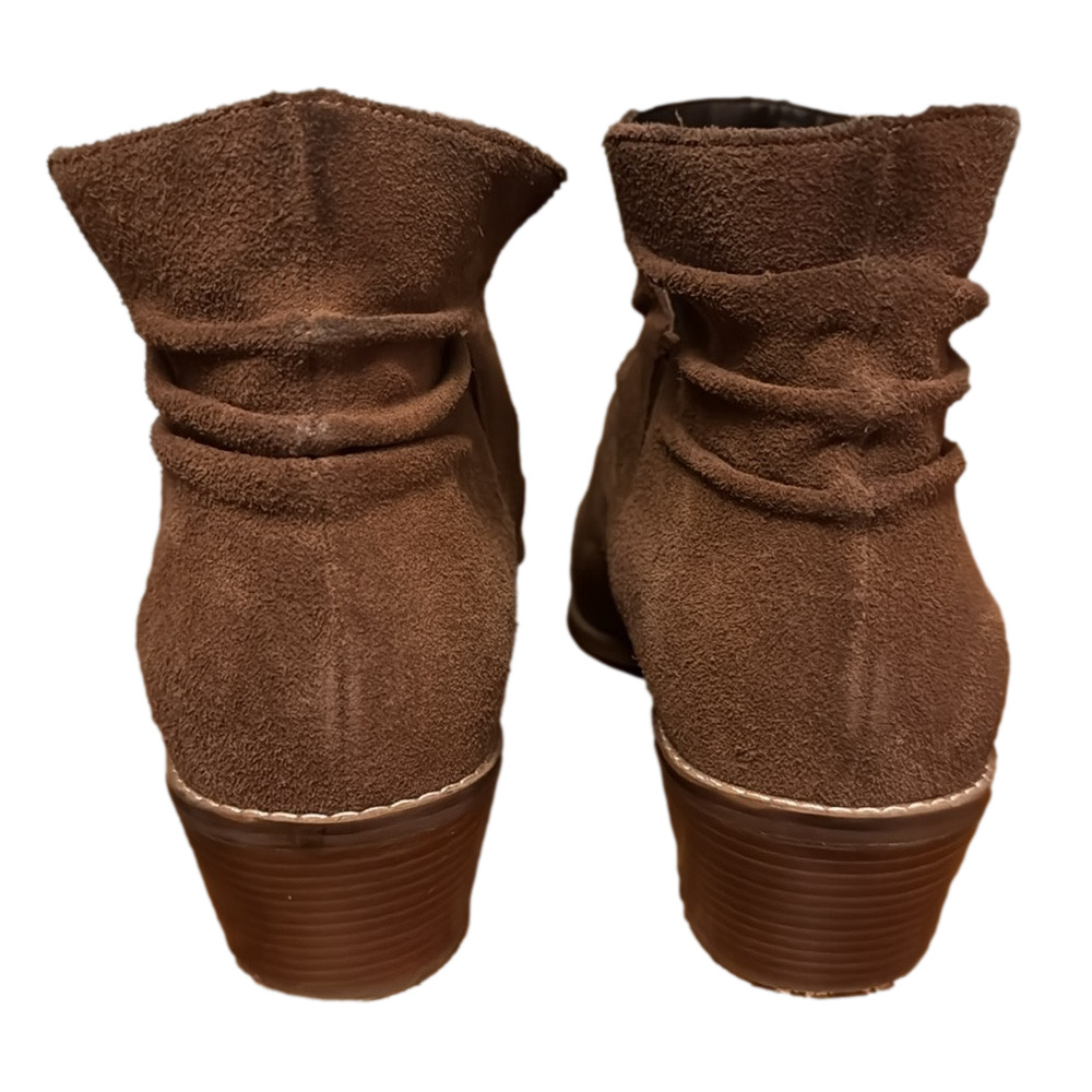 COLE HAAN Brown Mahogany Suede Alayna Slouch Booties, Womens Size 10 - Picture 2 of 9